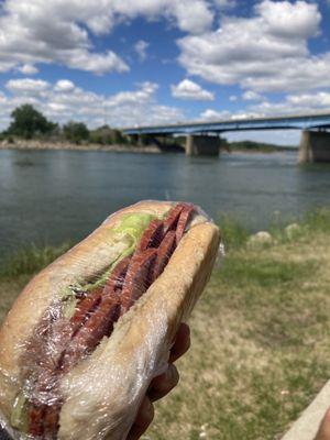 Summer sausage sandwich