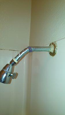 Damaged shower head replaced