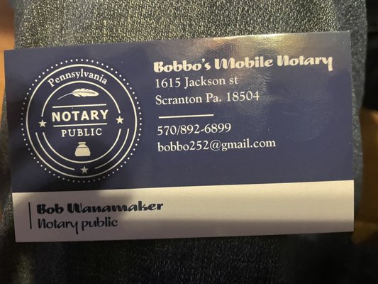 Bobbo's Mobile Notary !!!