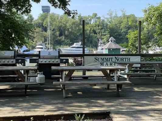 Picnic area at head of pier