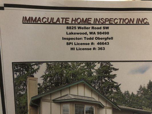 Immaculate Home Inspection