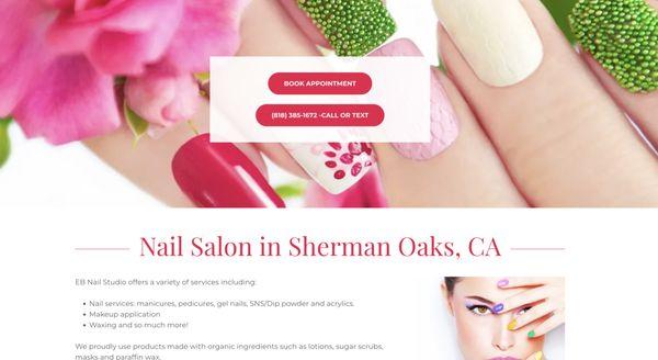 Web design for hair salons, nail salon, spa and beauty salon