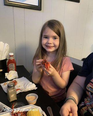 Customer enjoying crawfish