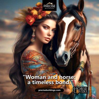 Woman and Horse: A timeless bond.