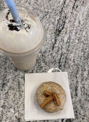 Oreo protein shake and churro protein donut