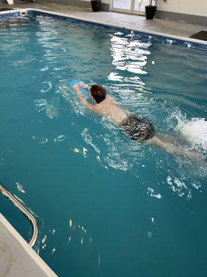 Aquatic therapy in our 18'x36' heated swimming pool