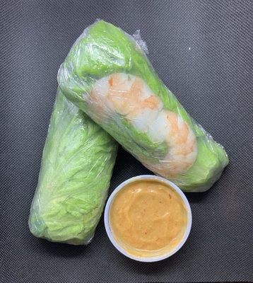 Shrimp & Chicken Spring Roll with peanut sauce