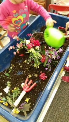 Learning through play with a sensory table!