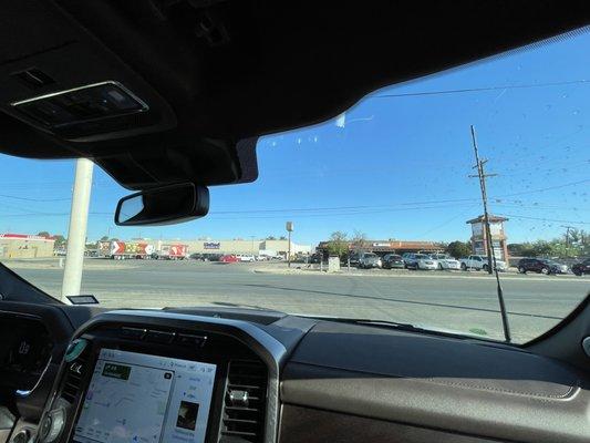 Perfectly clean windshield!