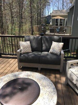 Loveseat in Sunbrella fabric