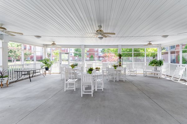 Covered Outdoor Seating Area at Chester Village Senior Apartments in Chester VA