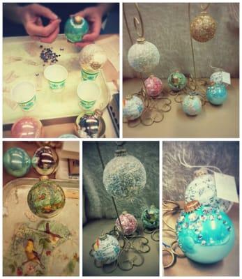 Christmas ornament workshop December 2015.  We offer art workshops throughout the year.