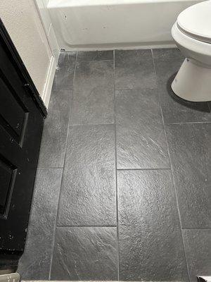 Small bathroom floor.