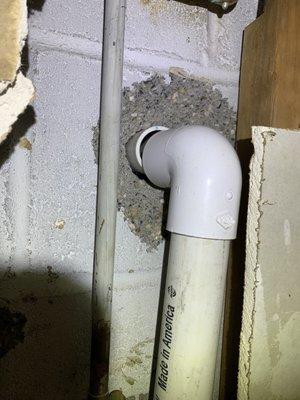 Disconnected sump pump line