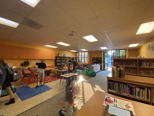 Our new library is a beautiful place for students to read. Complementary before school care is offered each morning in the library.