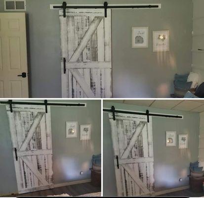 Custom crafted and installed closet barn door.