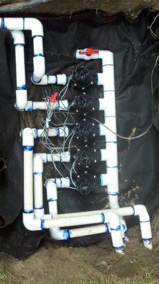 5 valve manifold with mainline drain.