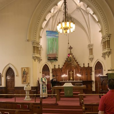 Inside the sanctuary.