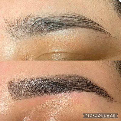 Eyebrows Before and after