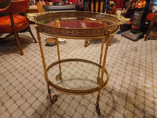 Brass 2 tier serving tray