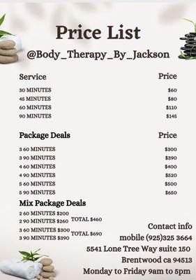 Price list