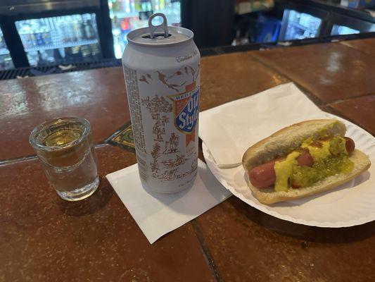 Chicago Handshake with a free hot dog!