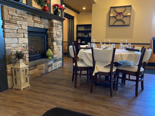 Interior view of dining room.