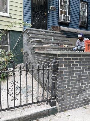 Bricks  on brand new steps