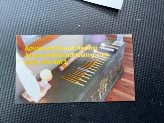 Advanced Sound Healing contact card