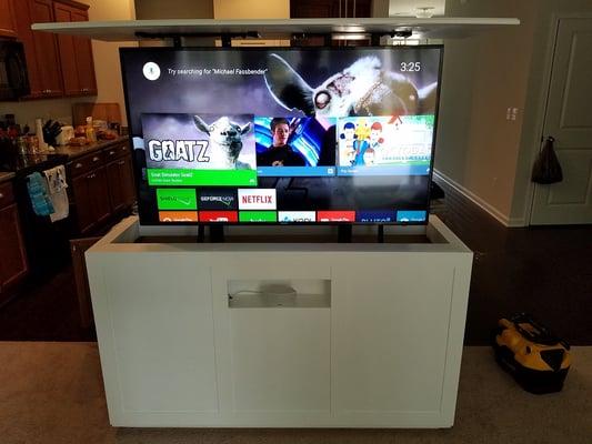 Custom dual TV lift Cabinet