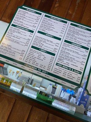 The menu