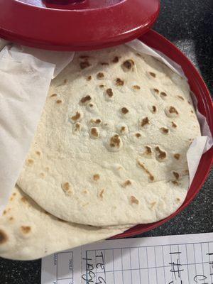 Homemade flour tortillas