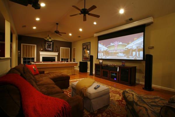 A home theater installed in a living room