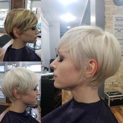 Before and after color and cut Done by. Martha ruvalcaba