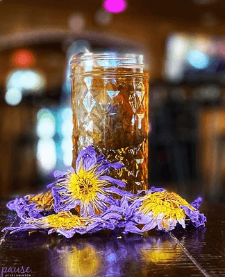 Blue lotus tea at the kava bar