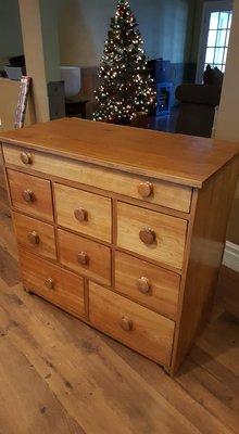 Handmade antique chest of drawers, cherry wood