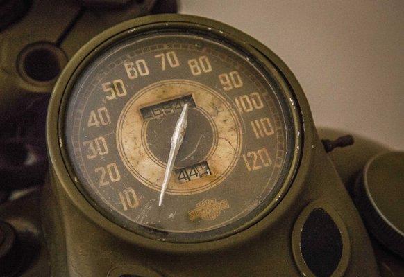 Photographs of a Harley Davidson WLA motorcycle for an upcoming gallery exhibit.