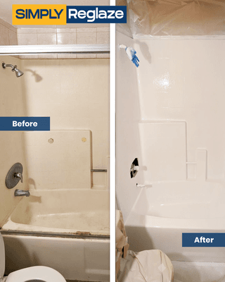 Bathtub and walls refinishing and reglazing by Simply Reglaze!