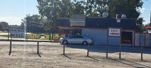 View from parking lot - both sides have a drive thru