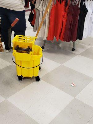 Mop bucket left out while my friend shopping in that area. So nasty