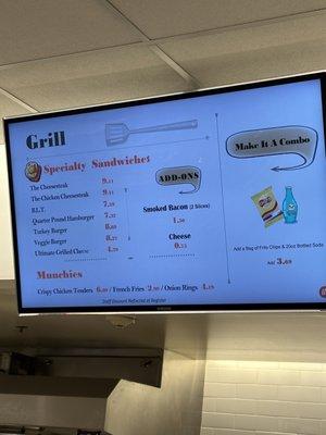 Grill menu