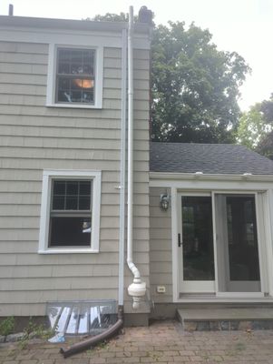 Exterior radon system installed by Absolute Radon & Home Inspections, LLC.