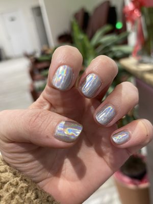 Gel mani w/ chrome