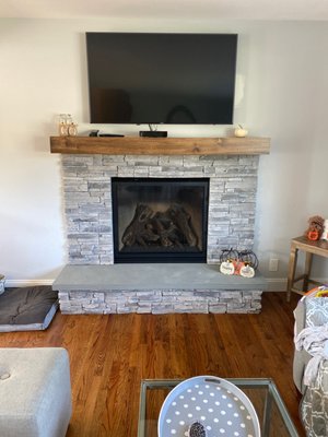 Newly installed fireplace