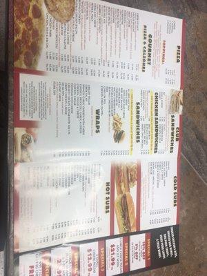 Menu as of 4/2018