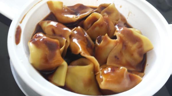 Szechuan wonton. Spicy, plump and delicious! Moist, especially when steamed.