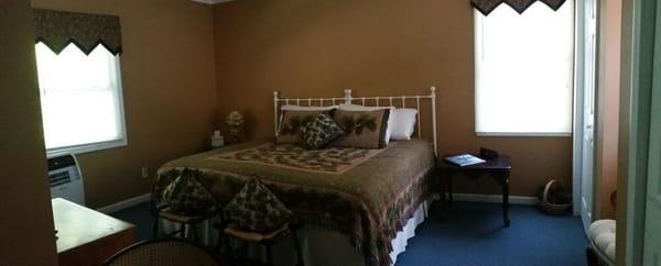 The Pines guest room. Specify whether you prefer a king bed  or  2 twins. Private bath