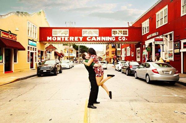 Engagement photo in Cannery Row.