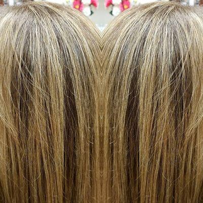 Redken colour 7n. Highlights with redken flashlift 20vol