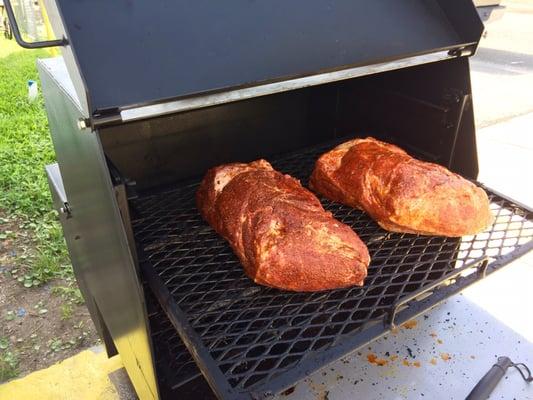 Pork Butts cooked on The Good One "Marshall" Smoker for the customers, by Pig In A Pokey BBQ.